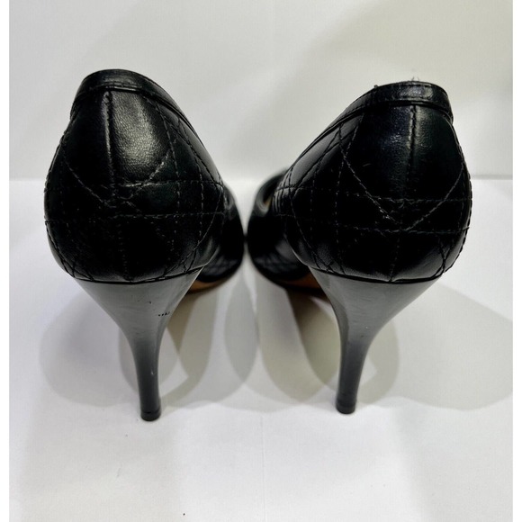 Christian Dior Cannage Pattern Black Leather Pumps Size 6.5 /I.T. 8.5 - Picture 3 of 7
